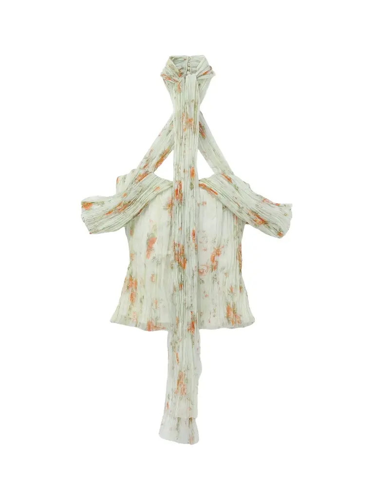 Floral Pleated Top Floral Pleated Top