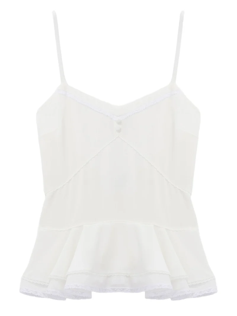 Silk Peplum Cami Top
