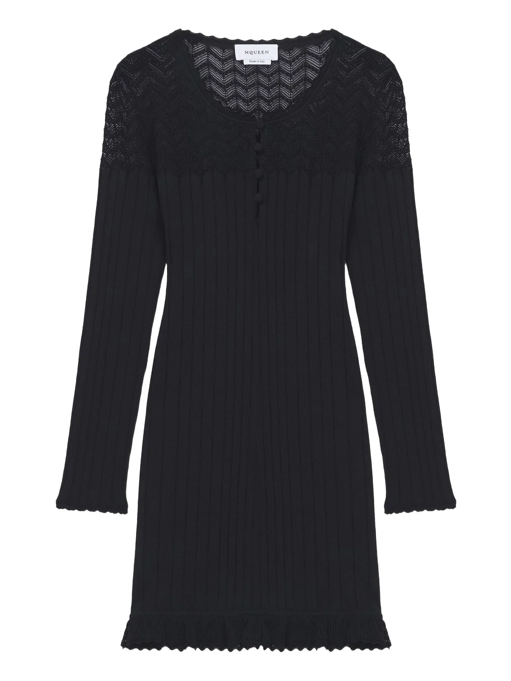 Pointelle Knit Mini Dress
