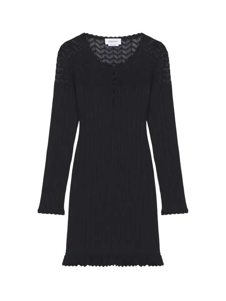Pointelle Knit Mini Dress Pointelle Knit Mini Dress