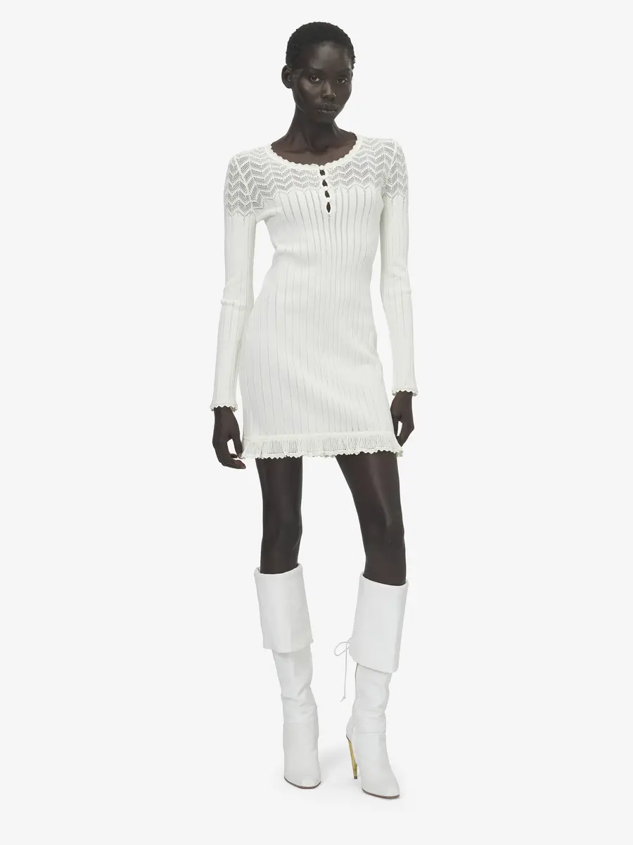 Alexander McQueen Pointelle Knit Mini Dress | Thumbnail 2 Alexander McQueen Pointelle Knit Mini Dress | Thumbnail 2