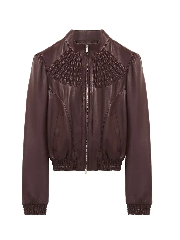 Alexander McQueen Smocking Leather Jacket