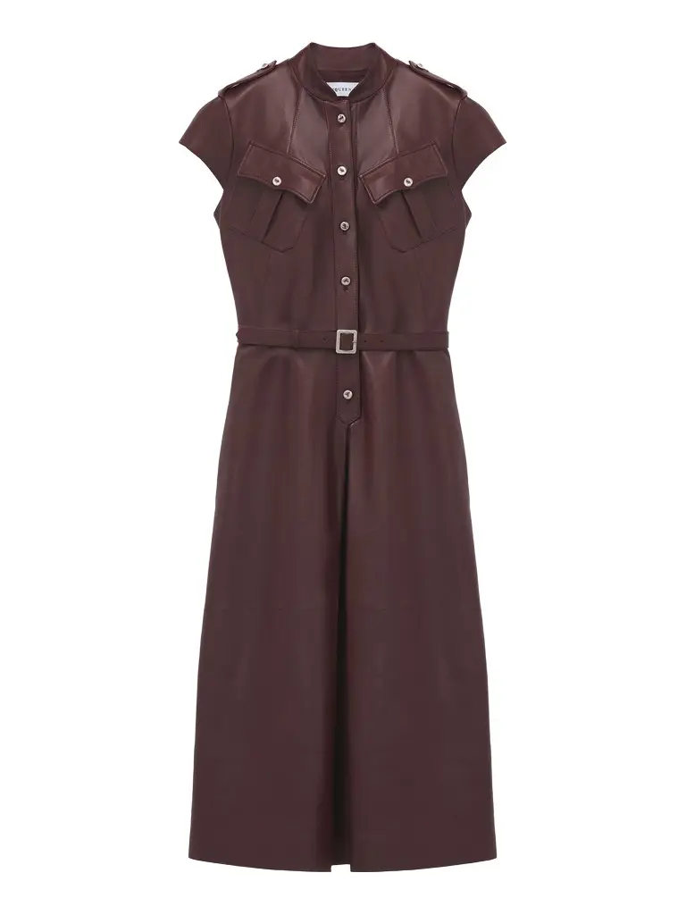 Leather Uniform Midi Dress Leather Uniform Midi Dress