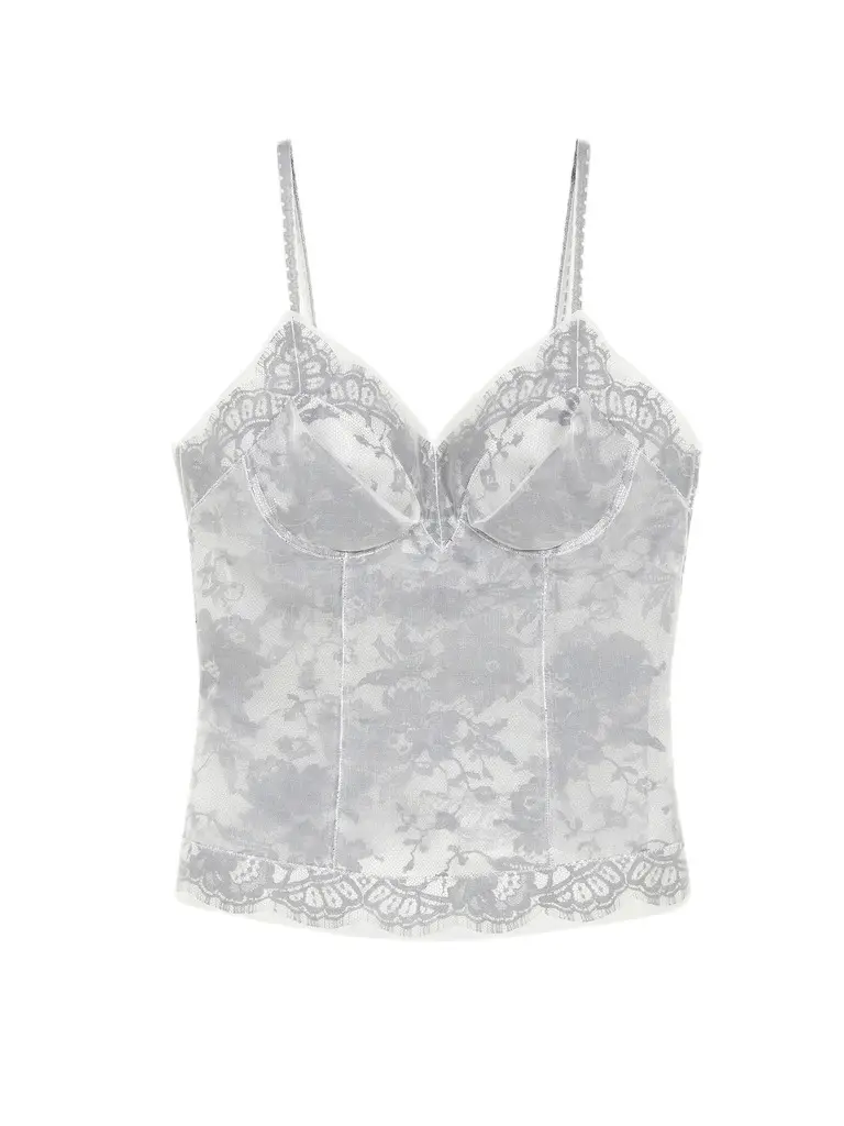 Floral Lace Organza Top