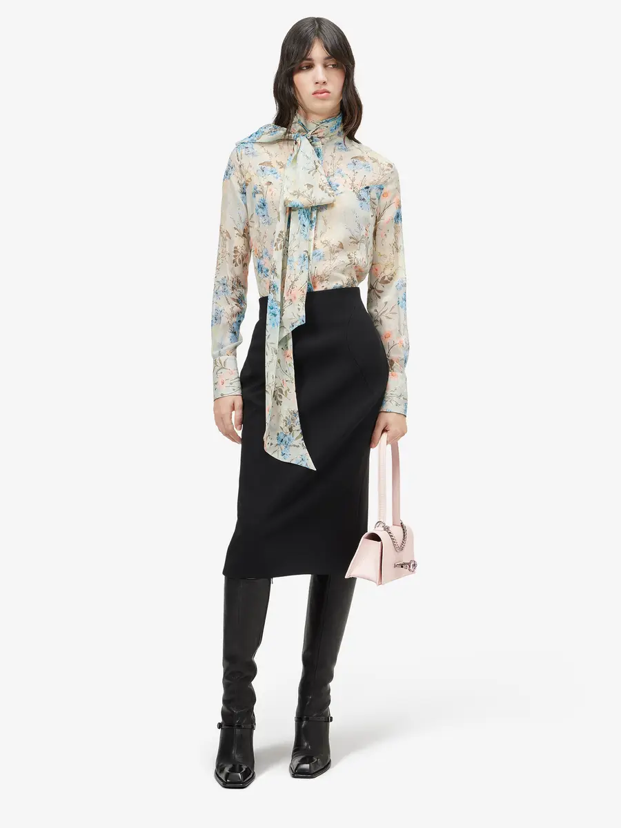 Alexander McQueen Wallpaper Floral Tie-Neck Shirt | Thumbnail 2