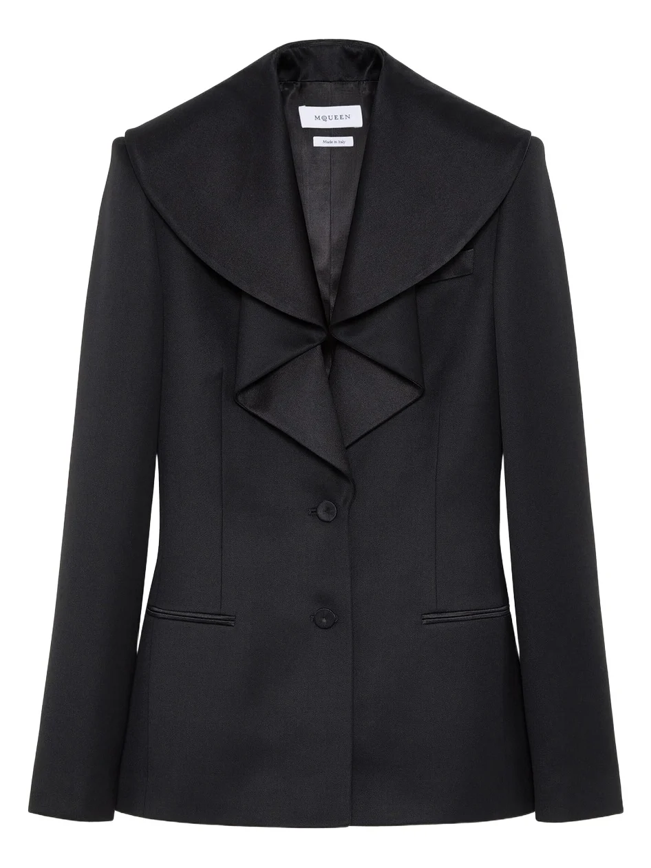 Waterfall Collar Single-breasted Jacket Waterfall Collar Single-breasted Jacket