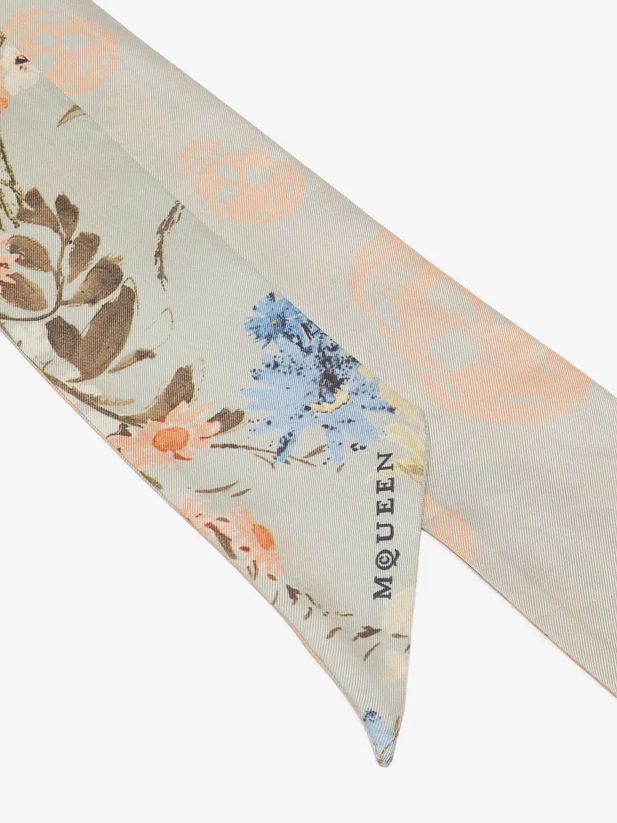 Alexander McQueen Ribbon Wallpaper Floral Scarf | Thumbnail 2 Alexander McQueen Ribbon Wallpaper Floral Scarf | Thumbnail 2