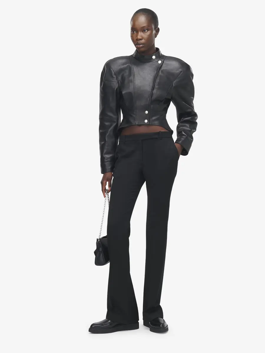 Alexander McQueen Sculpted Shoulder Leather Jacket | Thumbnail 2 Alexander McQueen Sculpted Shoulder Leather Jacket | Thumbnail 2