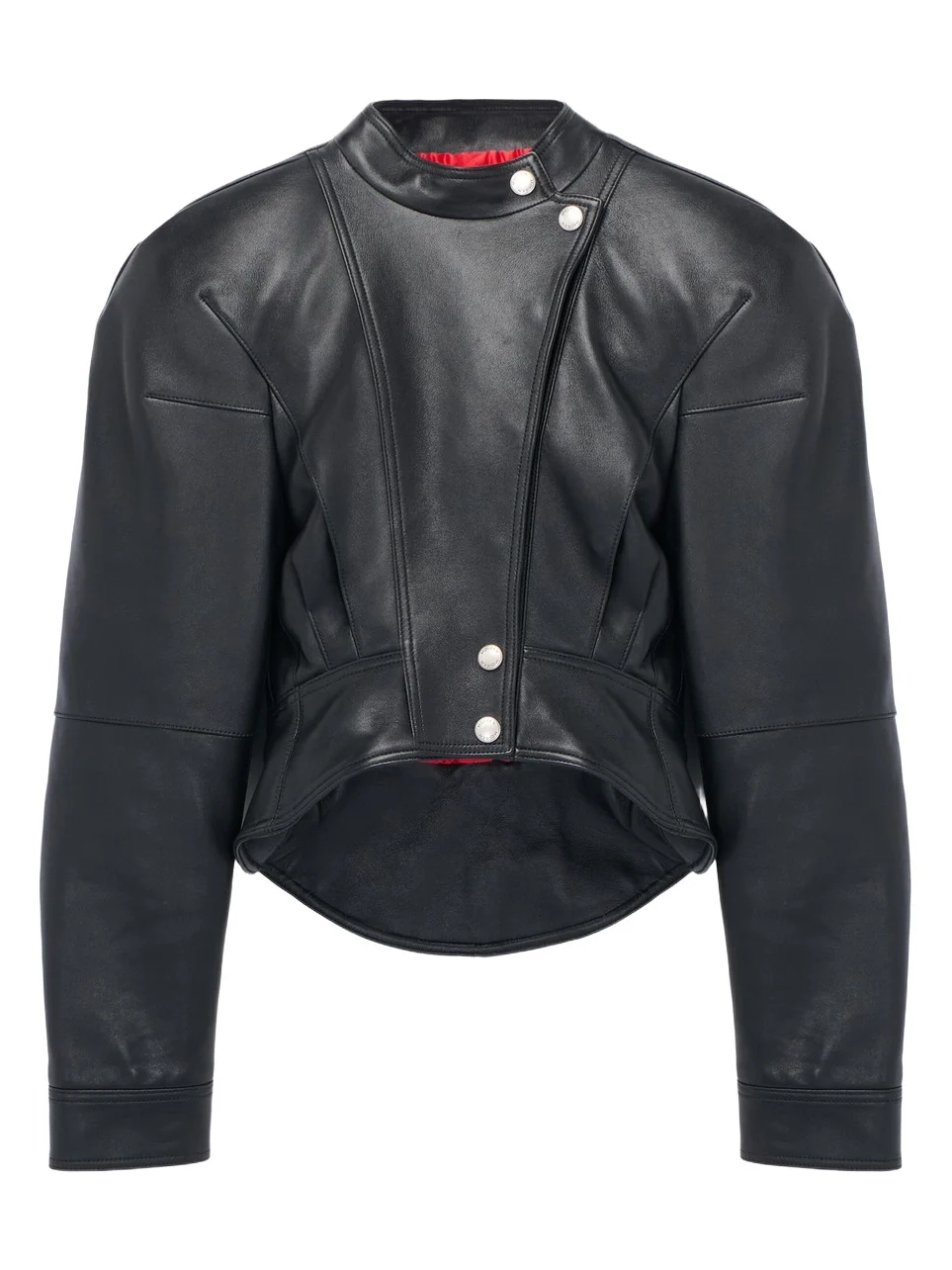 Alexander McQueen Sculpted Shoulder Leather Jacket