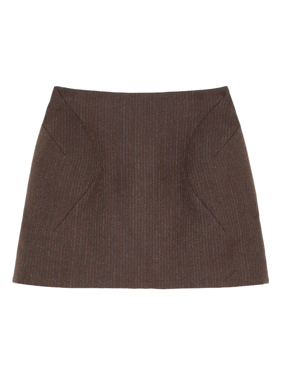 Alexander McQueen Wool Pinstripe Mini Skirt
