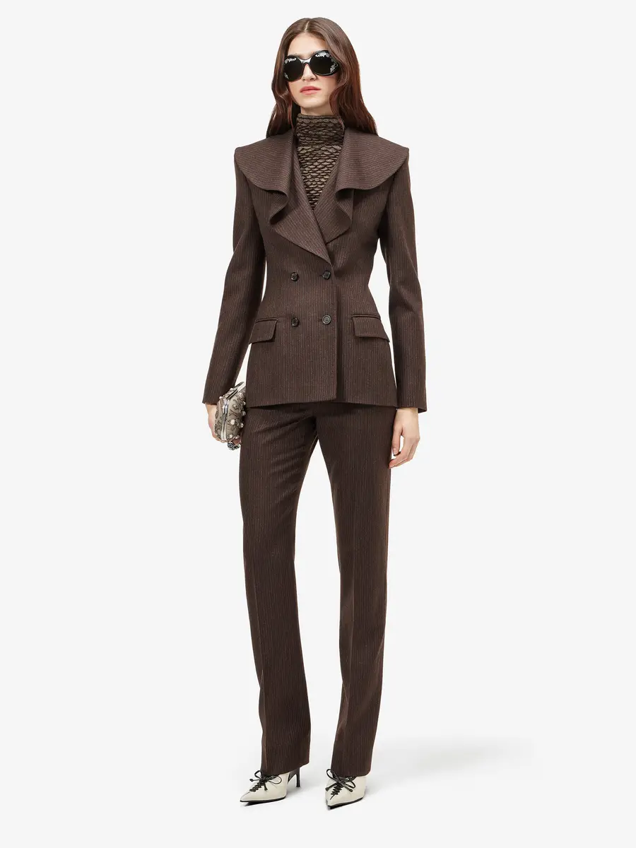 Alexander McQueen Waterfall Collar Double-breasted Jacket | Thumbnail 2 Alexander McQueen Waterfall Collar Double-breasted Jacket | Thumbnail 2