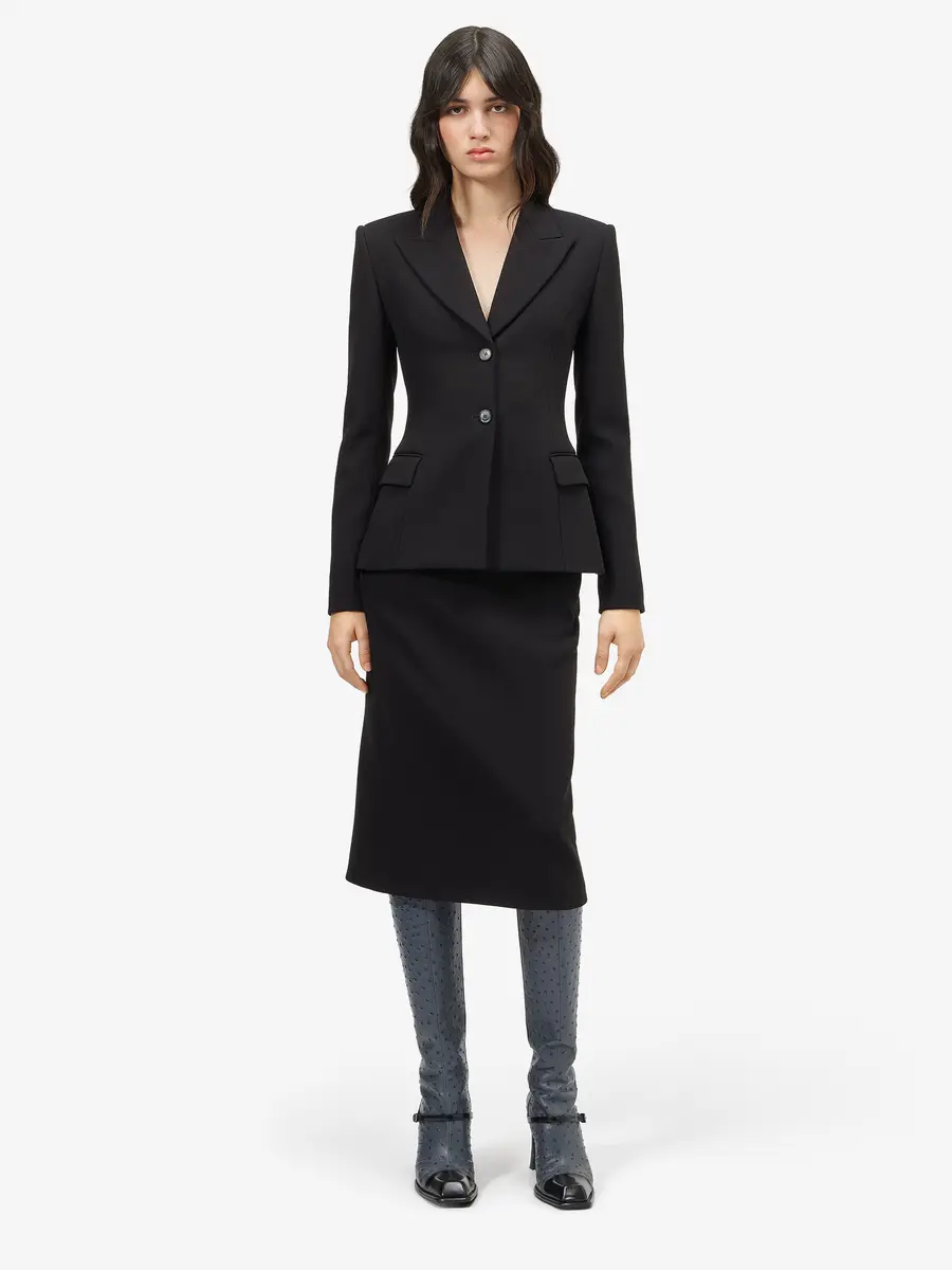 Alexander McQueen Bonded crepe Single-breasted Jacket | Thumbnail 2 Alexander McQueen Bonded crepe Single-breasted Jacket | Thumbnail 2