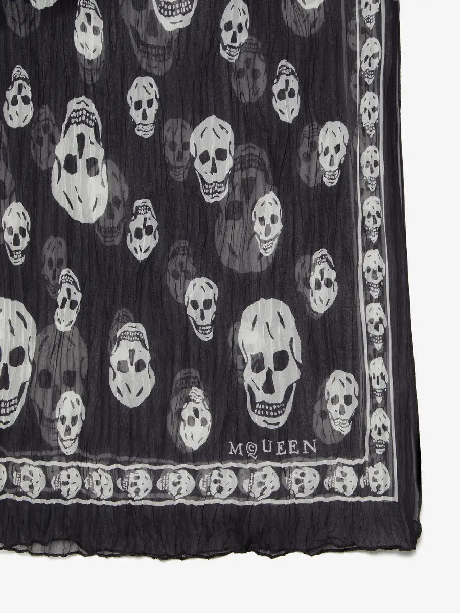 Alexander McQueen Pleated Skull Scarf | Thumbnail 2 Alexander McQueen Pleated Skull Scarf | Thumbnail 2