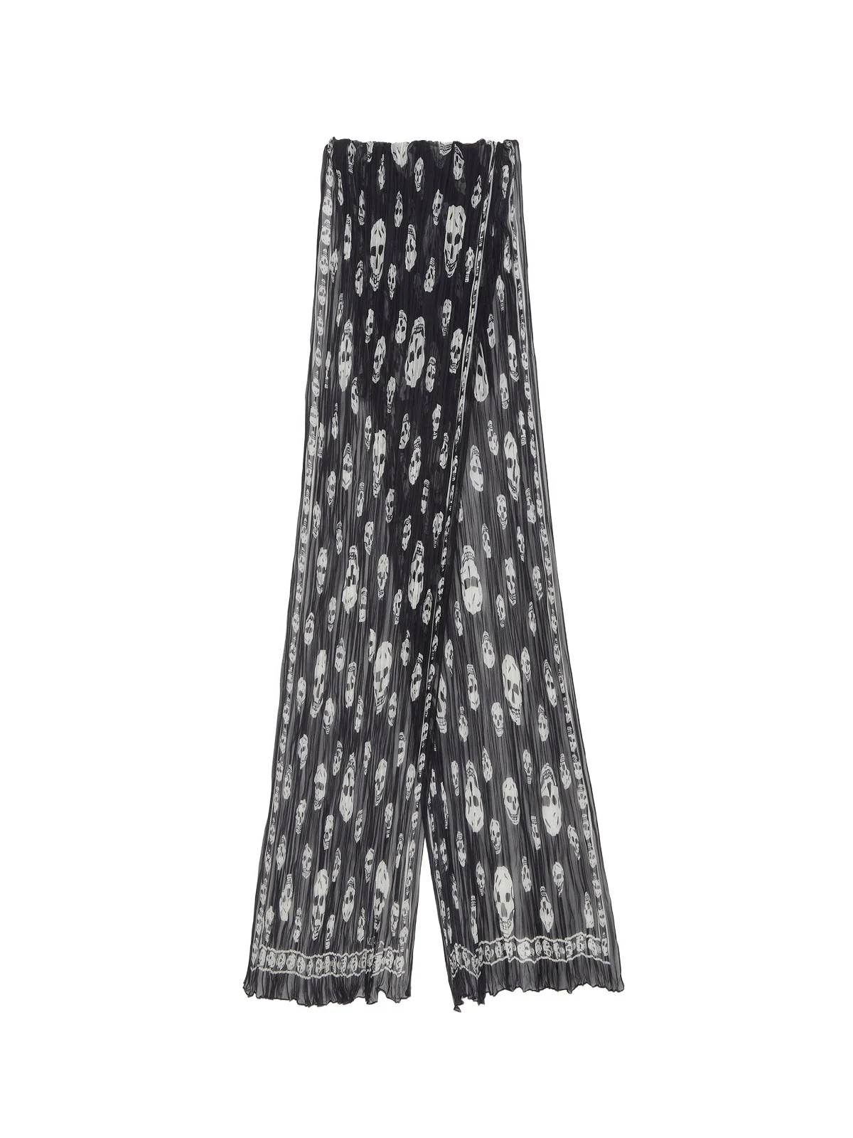 Alexander McQueen Pleated Skull Scarf