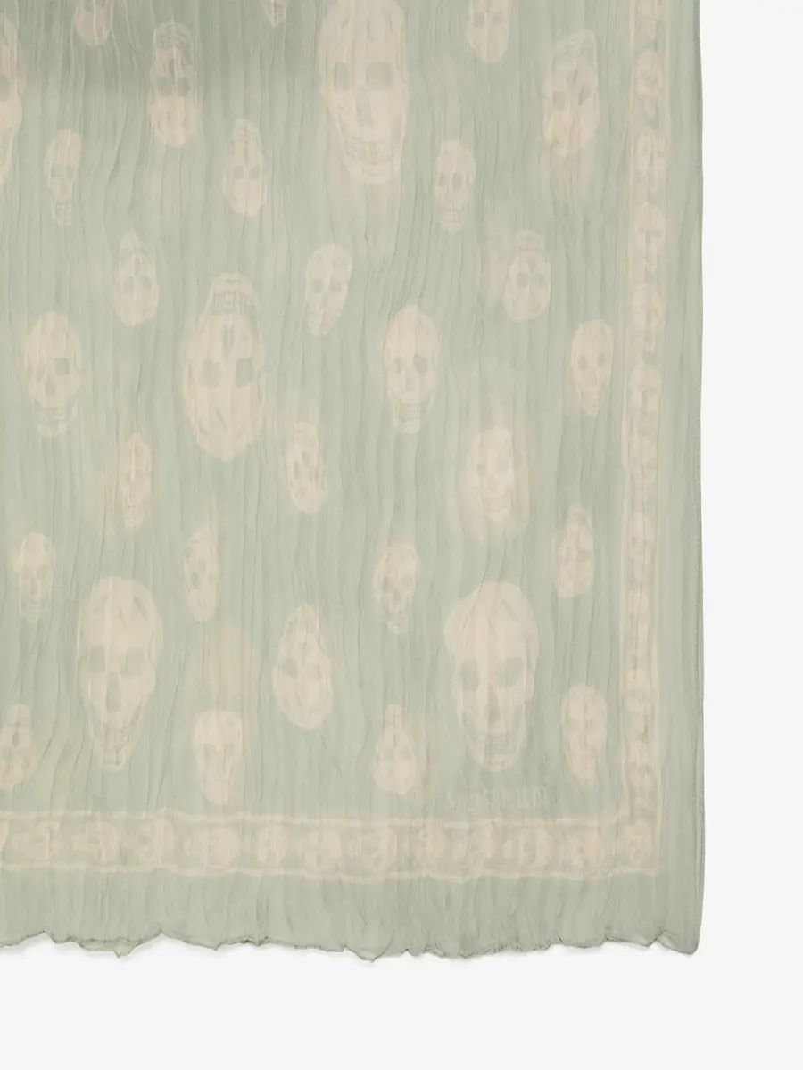 Alexander McQueen Pleated Skull Scarf | Thumbnail 2 Alexander McQueen Pleated Skull Scarf | Thumbnail 2
