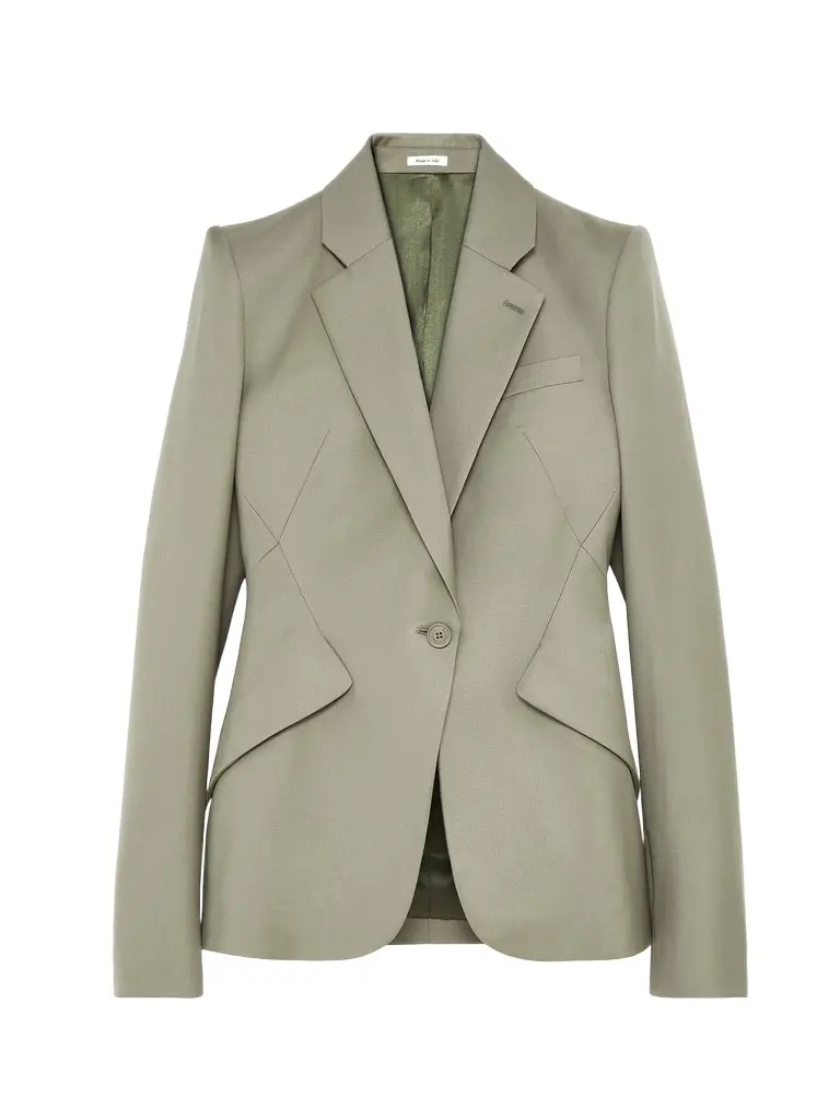 Wool Gabardine Single-breasted Jacket