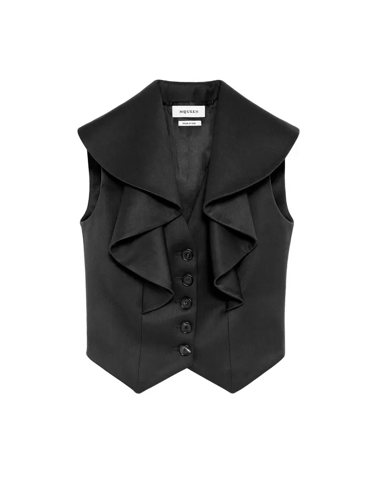 Alexander McQueen Waterfall Collar Tailored Waistcoat