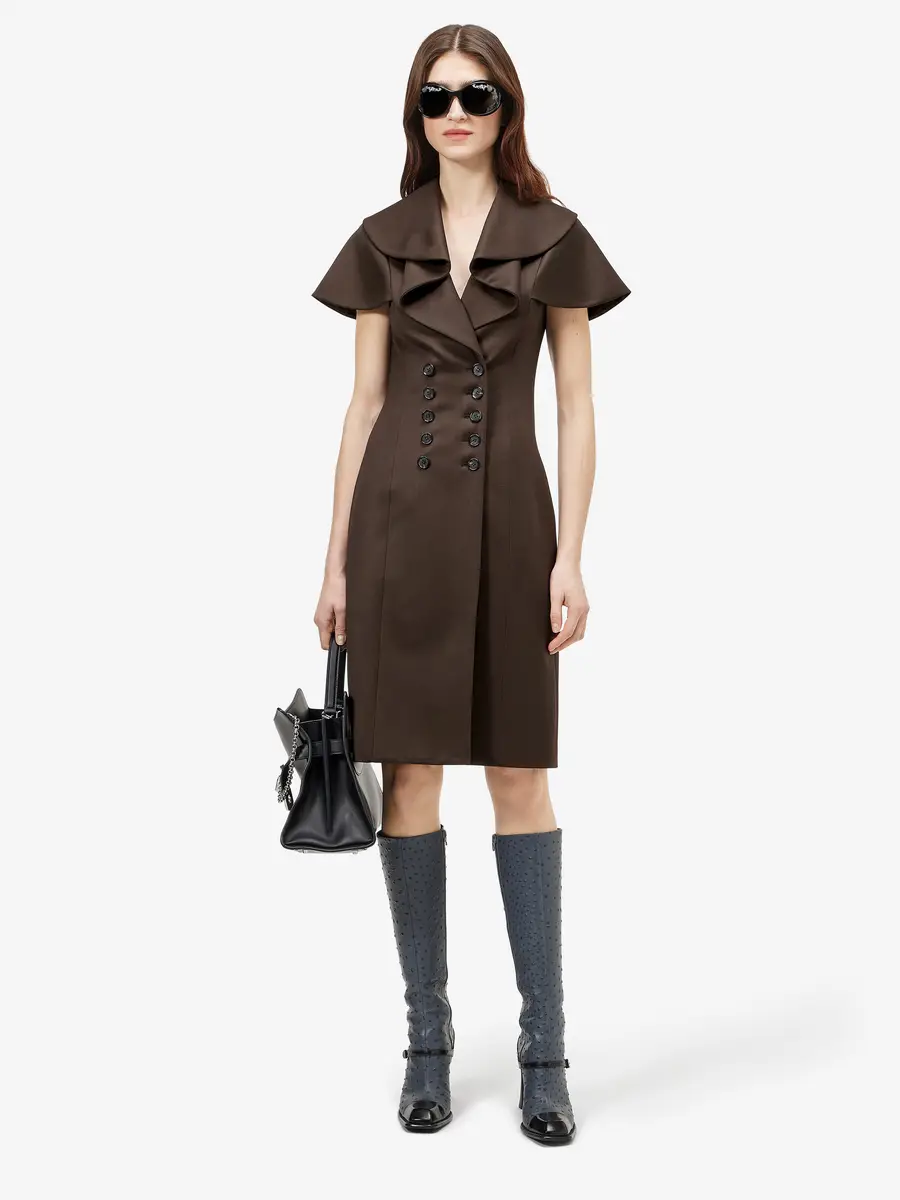 Alexander McQueen Waterfall Collar Double-breasted Dress | Thumbnail 2 Alexander McQueen Waterfall Collar Double-breasted Dress | Thumbnail 2