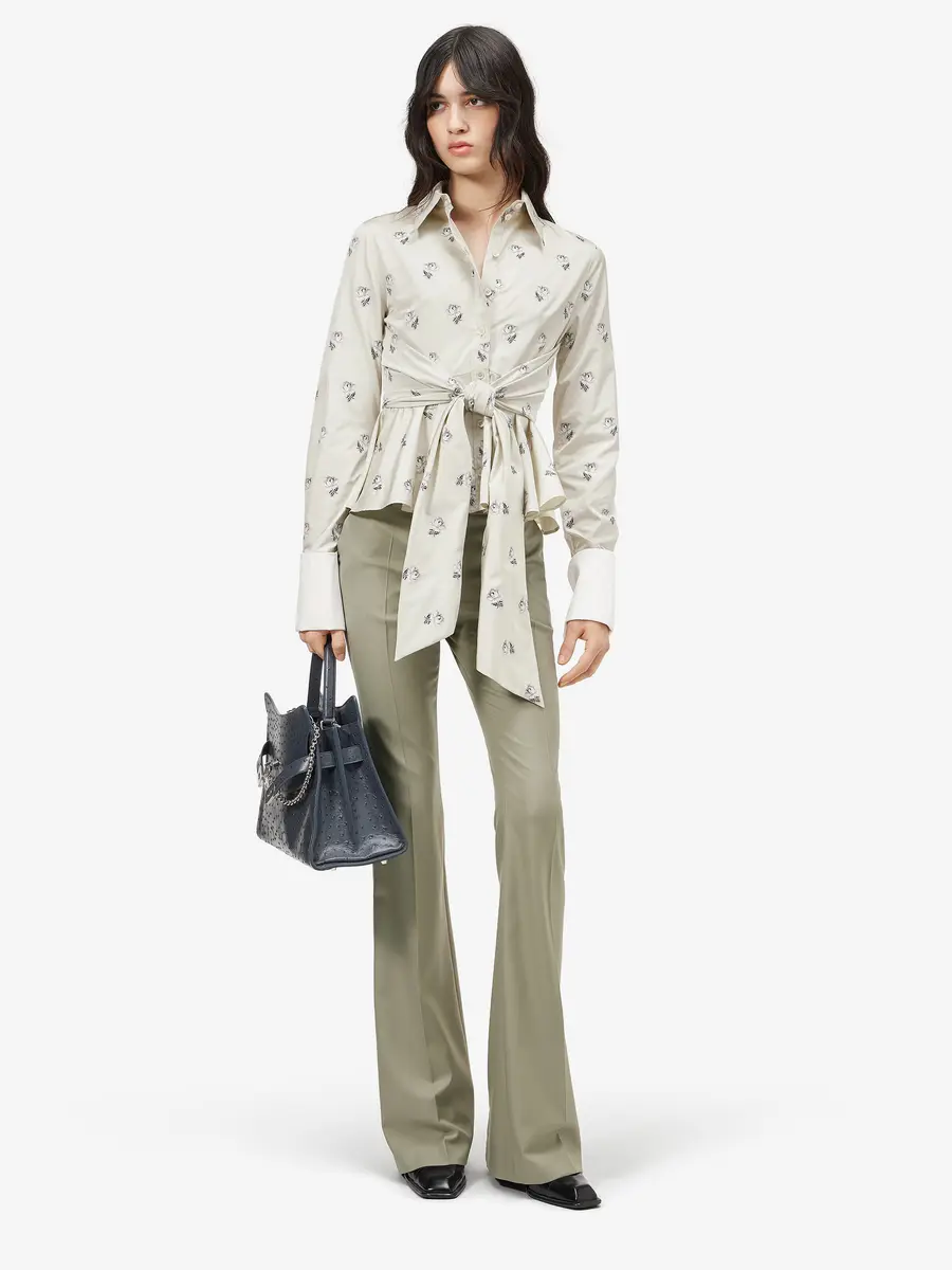 Alexander McQueen Taffeta Rose Jacquard Self-tie Shirt | Thumbnail 2