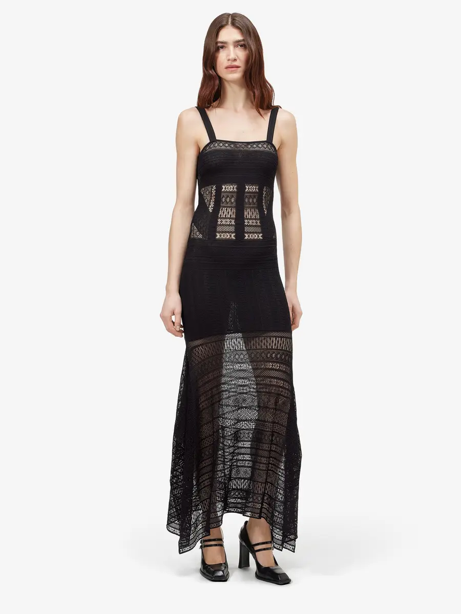 Alexander McQueen Viscose Knit Lace Dress | Thumbnail 2