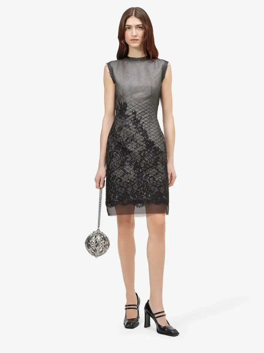 Alexander McQueen Floral Lace Shift Dress | Thumbnail 2 Alexander McQueen Floral Lace Shift Dress | Thumbnail 2
