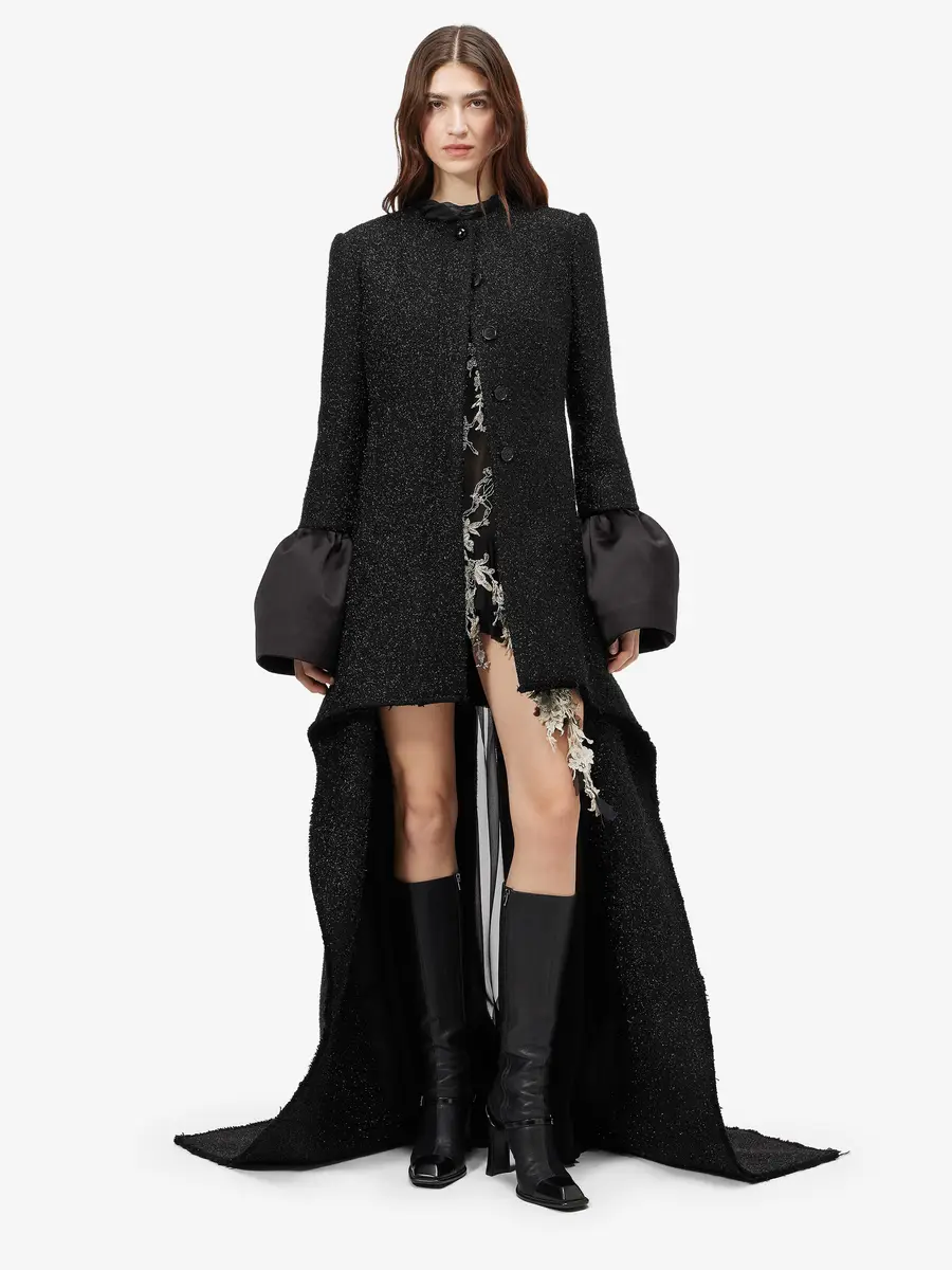 Alexander McQueen Metallic Tweed High-low Coat | Thumbnail 2 Alexander McQueen Metallic Tweed High-low Coat | Thumbnail 2