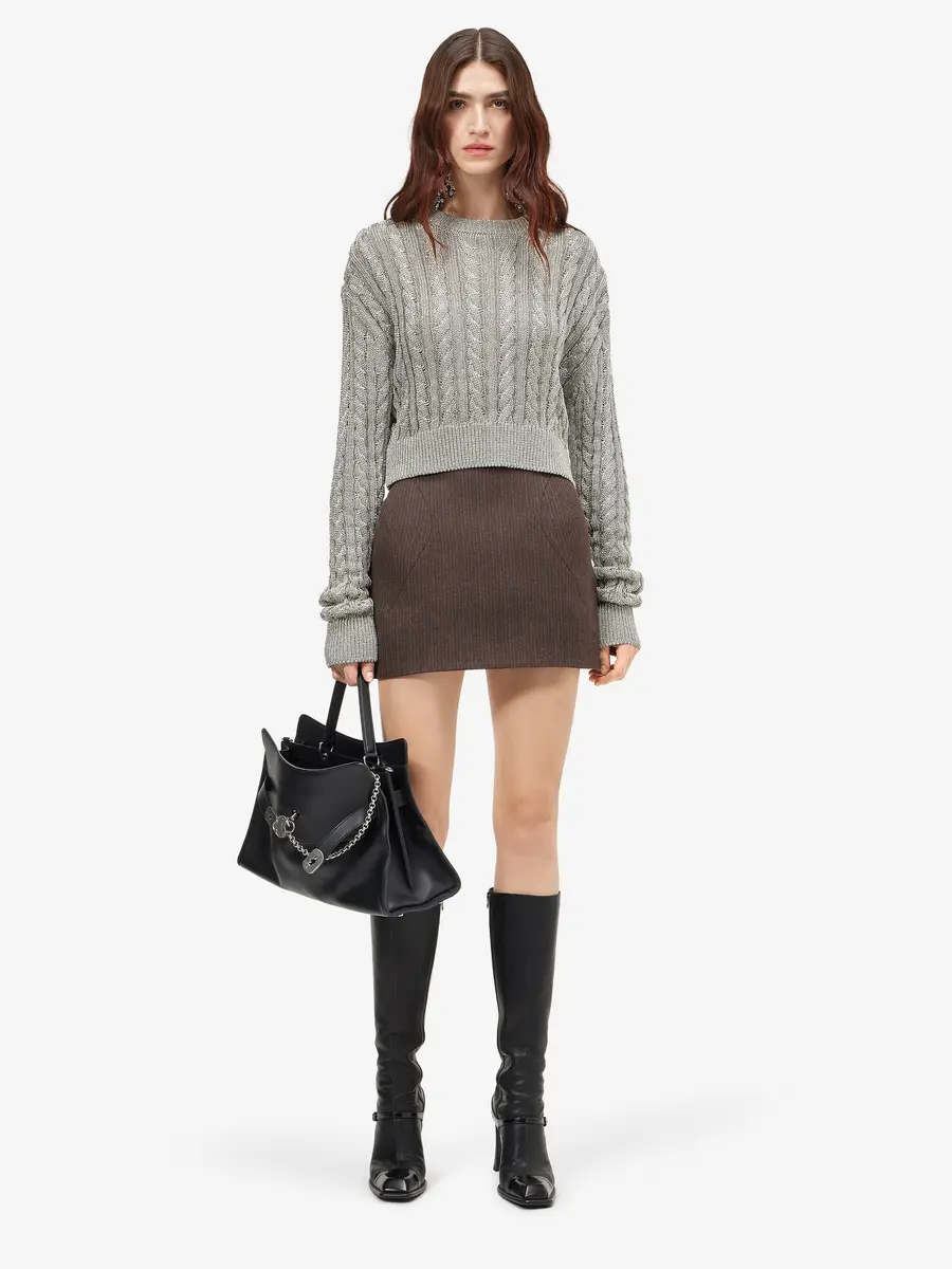 Alexander McQueen Metallic Cable Knit Jumper | Thumbnail 2 Alexander McQueen Metallic Cable Knit Jumper | Thumbnail 2