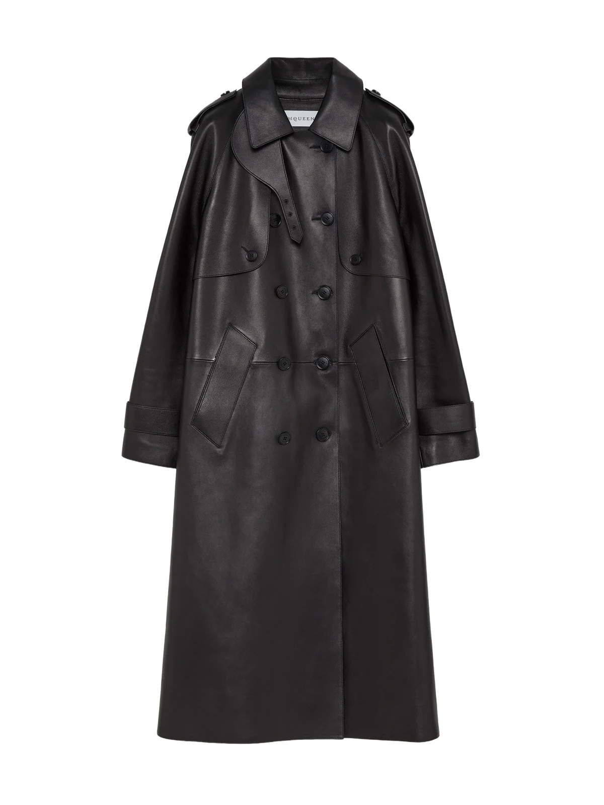 Alexander McQueen Leather Hooded Trench Coat