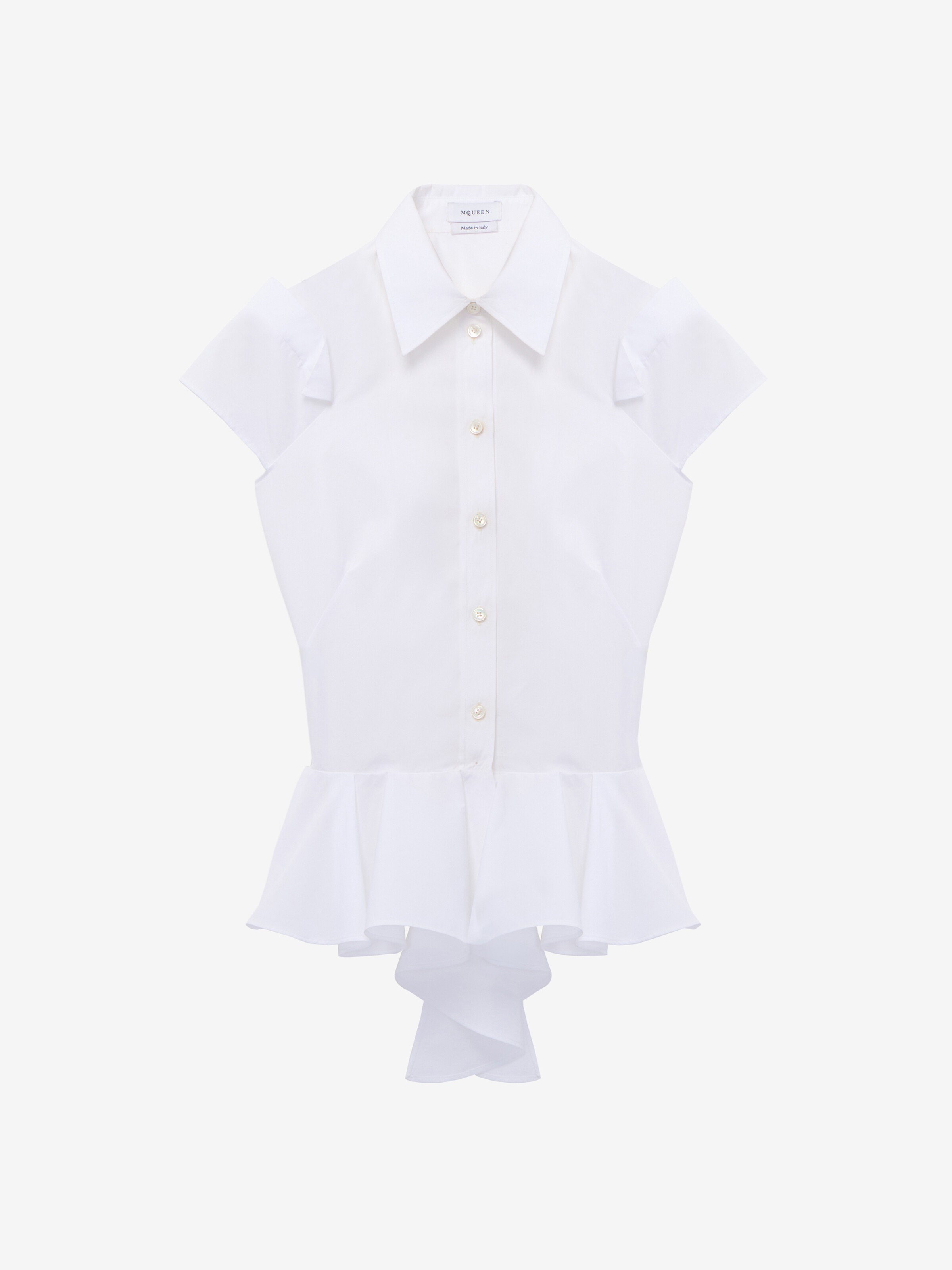 Draped Peplum Short-Sleeved Shirt Draped Peplum Short-Sleeved Shirt