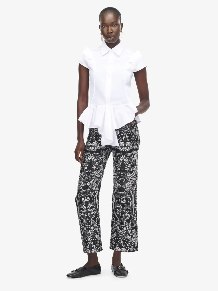 Alexander McQueen Draped Peplum Short-Sleeved Shirt | Thumbnail 2 Alexander McQueen Draped Peplum Short-Sleeved Shirt | Thumbnail 2