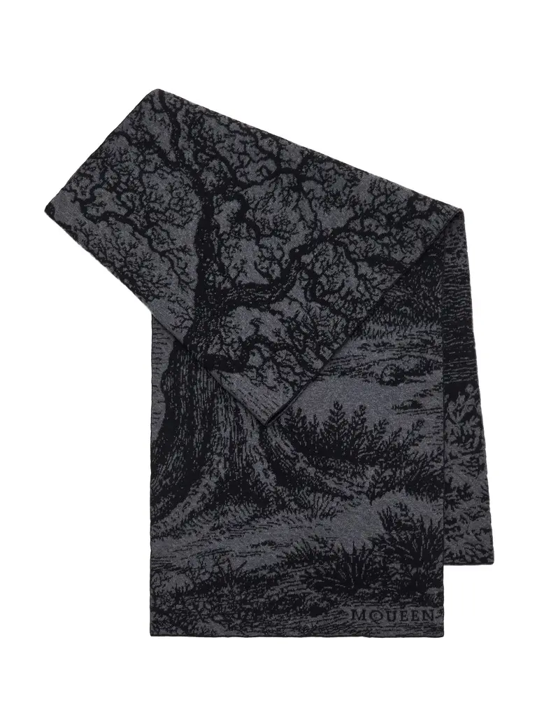 Alexander McQueen 'Tree Of Life' Wool Jacquard Scarf