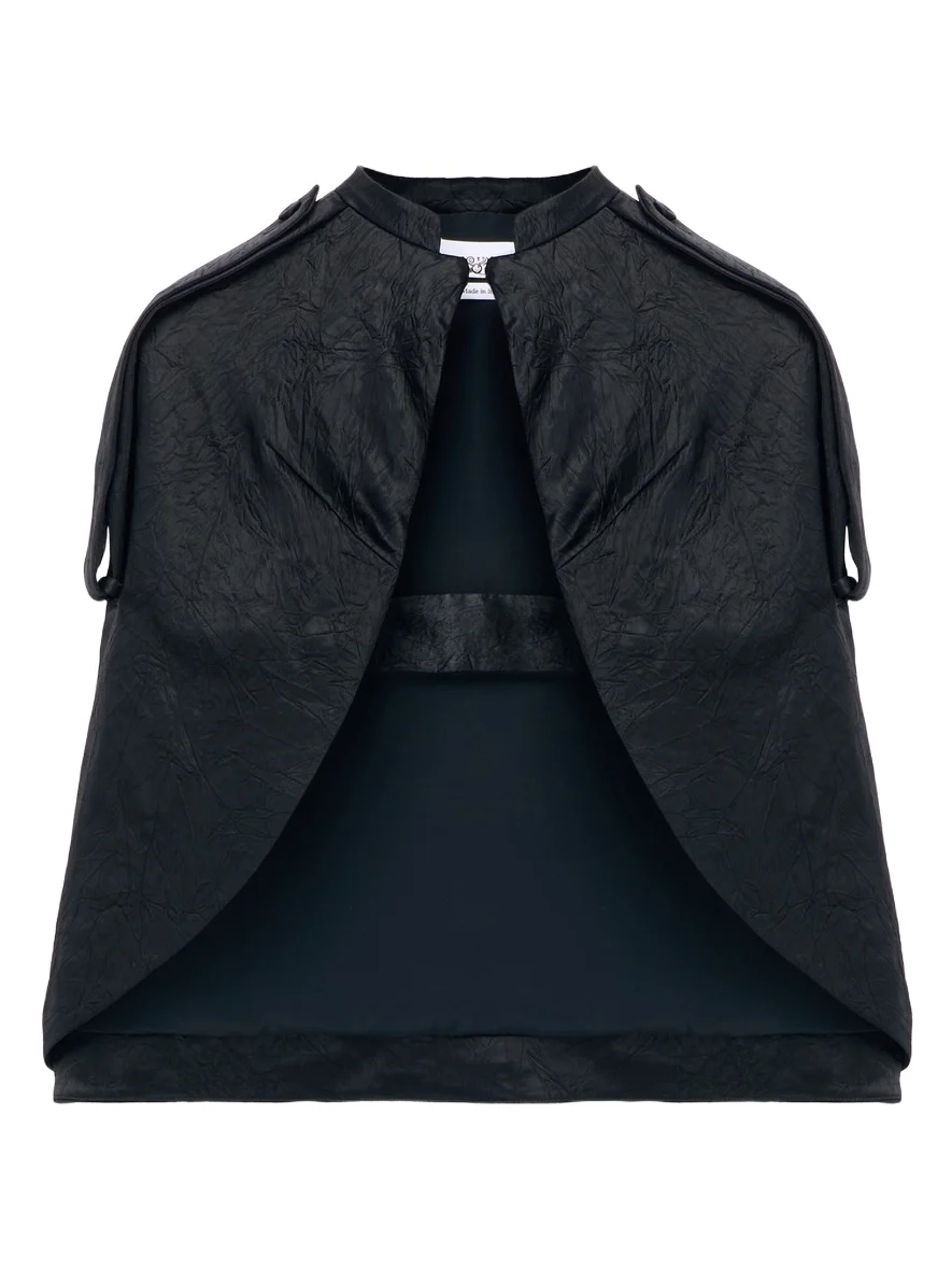 Alexander McQueen Crushed Satin Cape