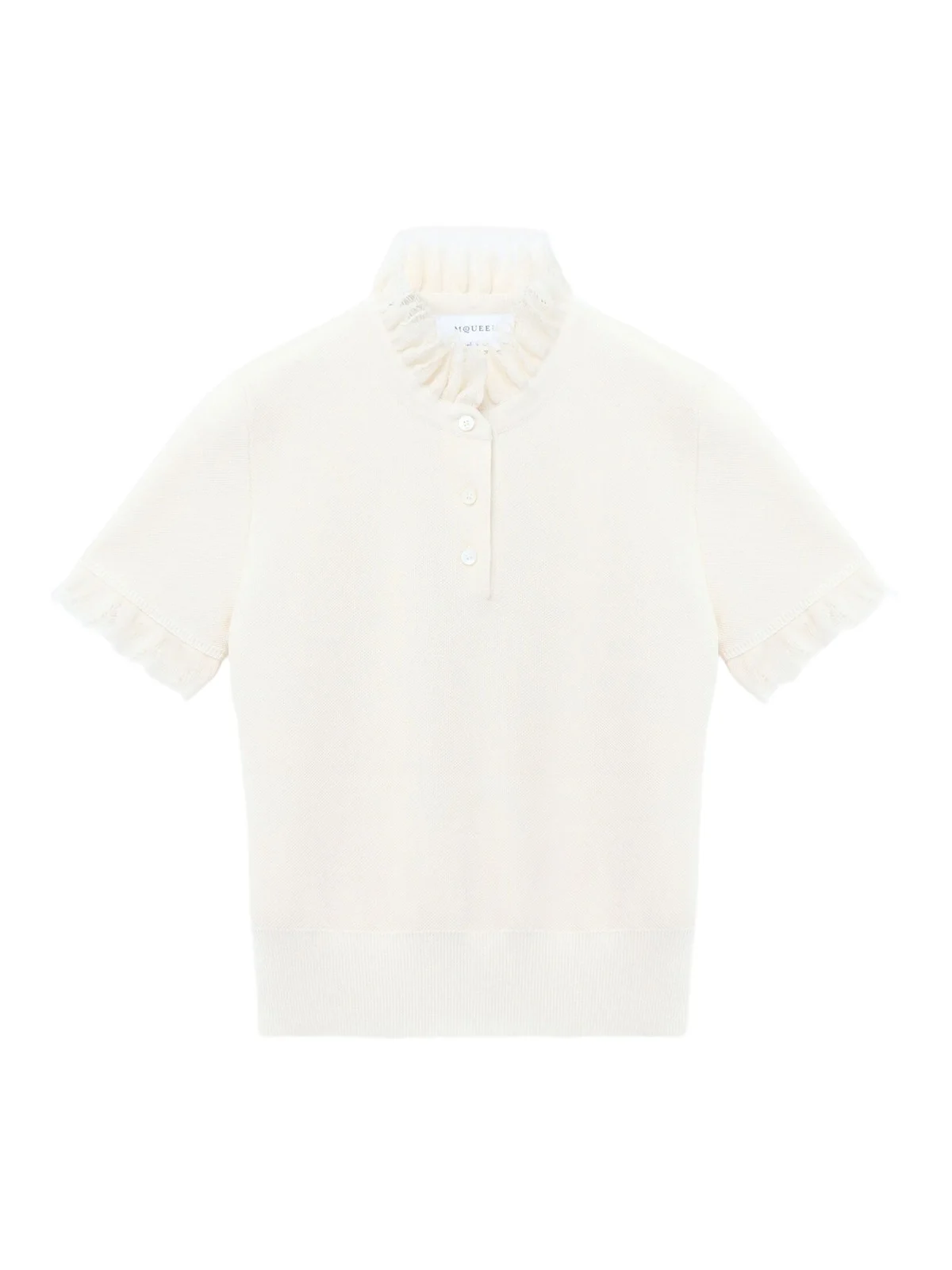 Distressed Ruffle Knit Top