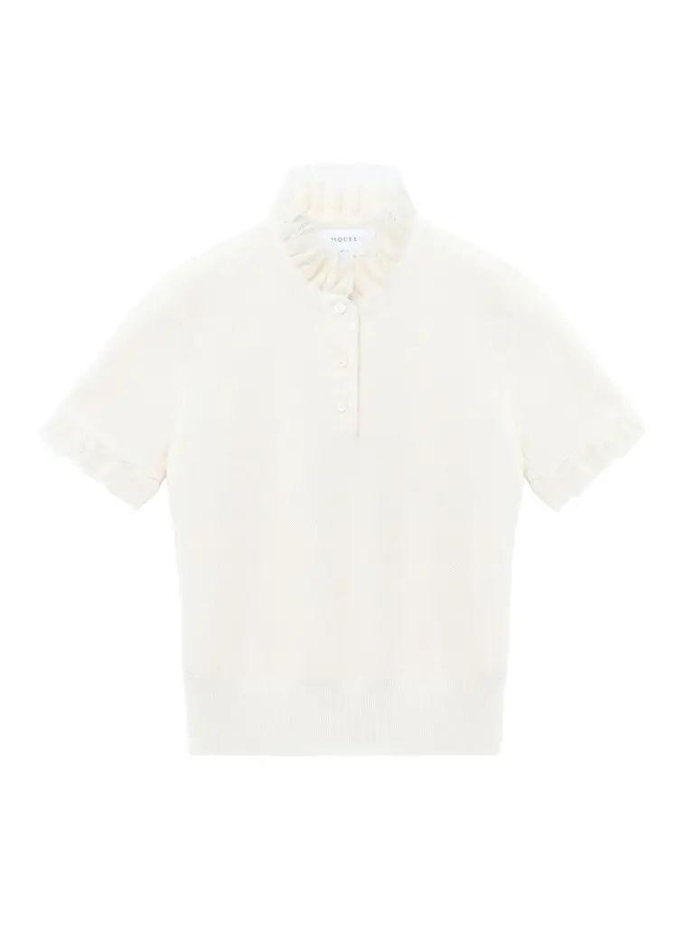 Alexander McQueen Distressed Ruffle Knit Top