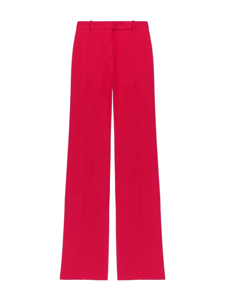 Alexander McQueen Leaf Crepe Bootcut Trousers