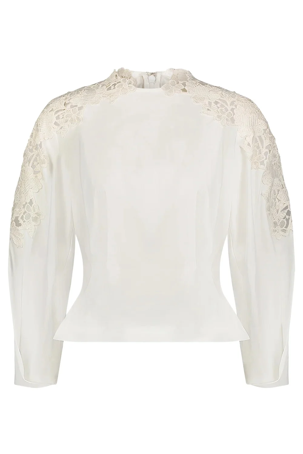 Lela Rose Macrame Lace Long Sleeve Top