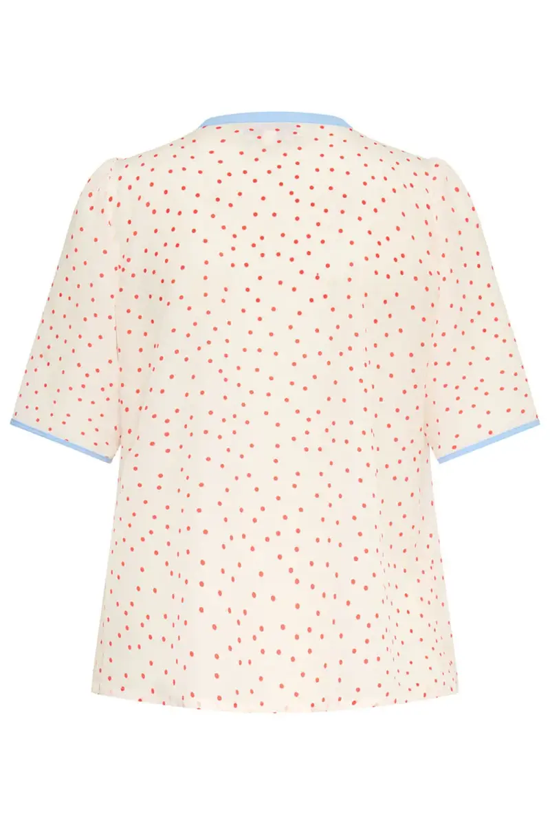 MAISON COMMON Short Sleeve Dot Print Blouse - Red | Thumbnail 4 MAISON COMMON Short Sleeve Dot Print Blouse - Red | Thumbnail 4