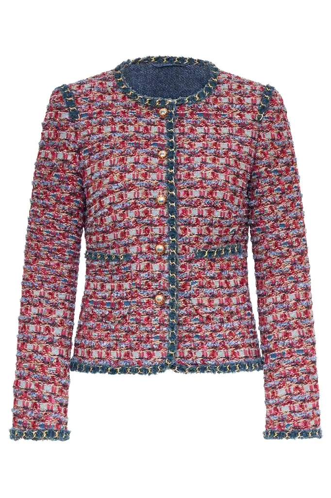 MAISON COMMON Chained Detail Tweed Jacket