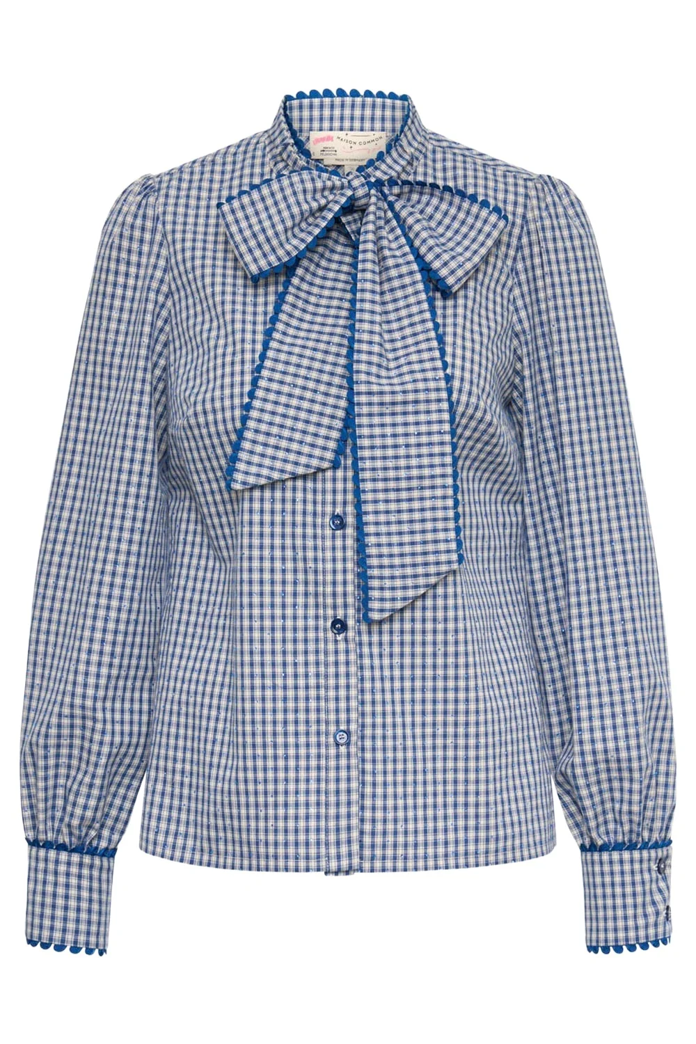MAISON COMMON Plaid Rhinestone Shirt