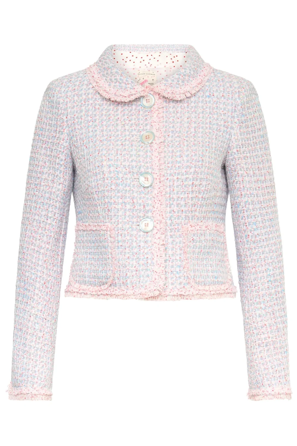 Sequin Tweed Peter Pan Collar Jacket