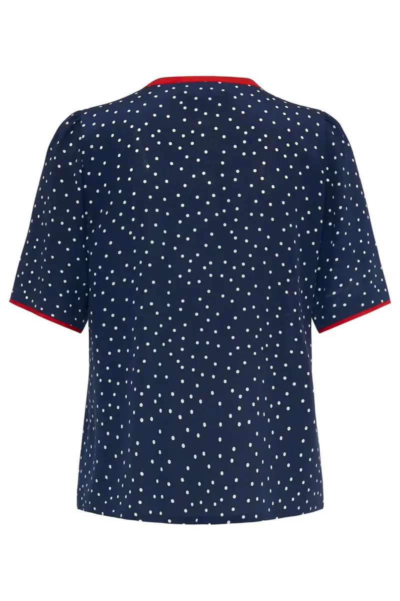 MAISON COMMON Short Sleeve Dot Print Blouse - Navy | Thumbnail 5 MAISON COMMON Short Sleeve Dot Print Blouse - Navy | Thumbnail 5
