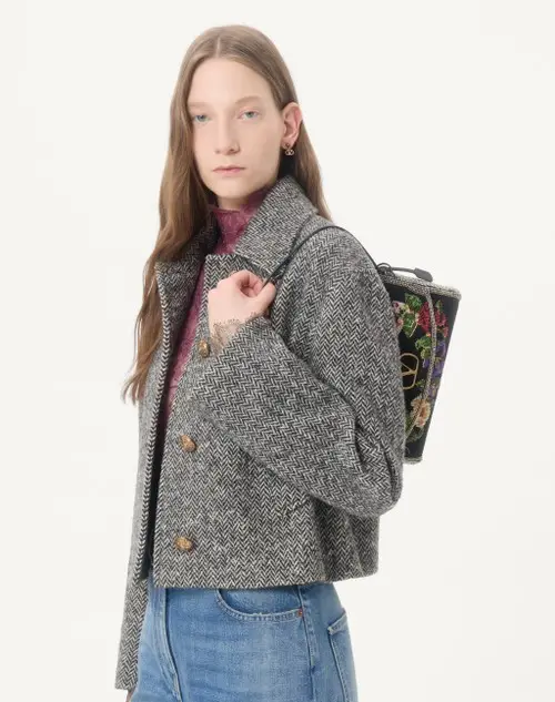 Valentino Garavani Urban Wool Chevron Peacoat | Thumbnail 2