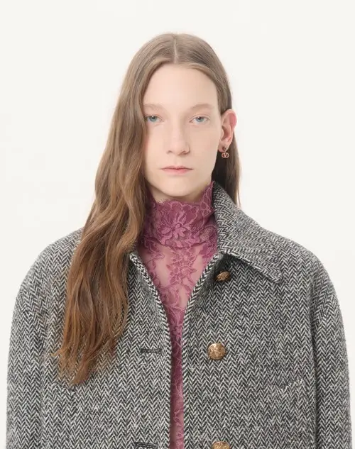 Valentino Garavani Urban Wool Chevron Peacoat | Thumbnail 3