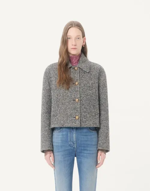 Valentino Garavani Urban Wool Chevron Peacoat | Thumbnail 4