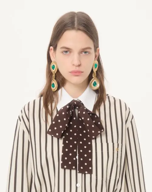 Valentino Garavani Short Dress In Printed Striped Poplin | Thumbnail 3