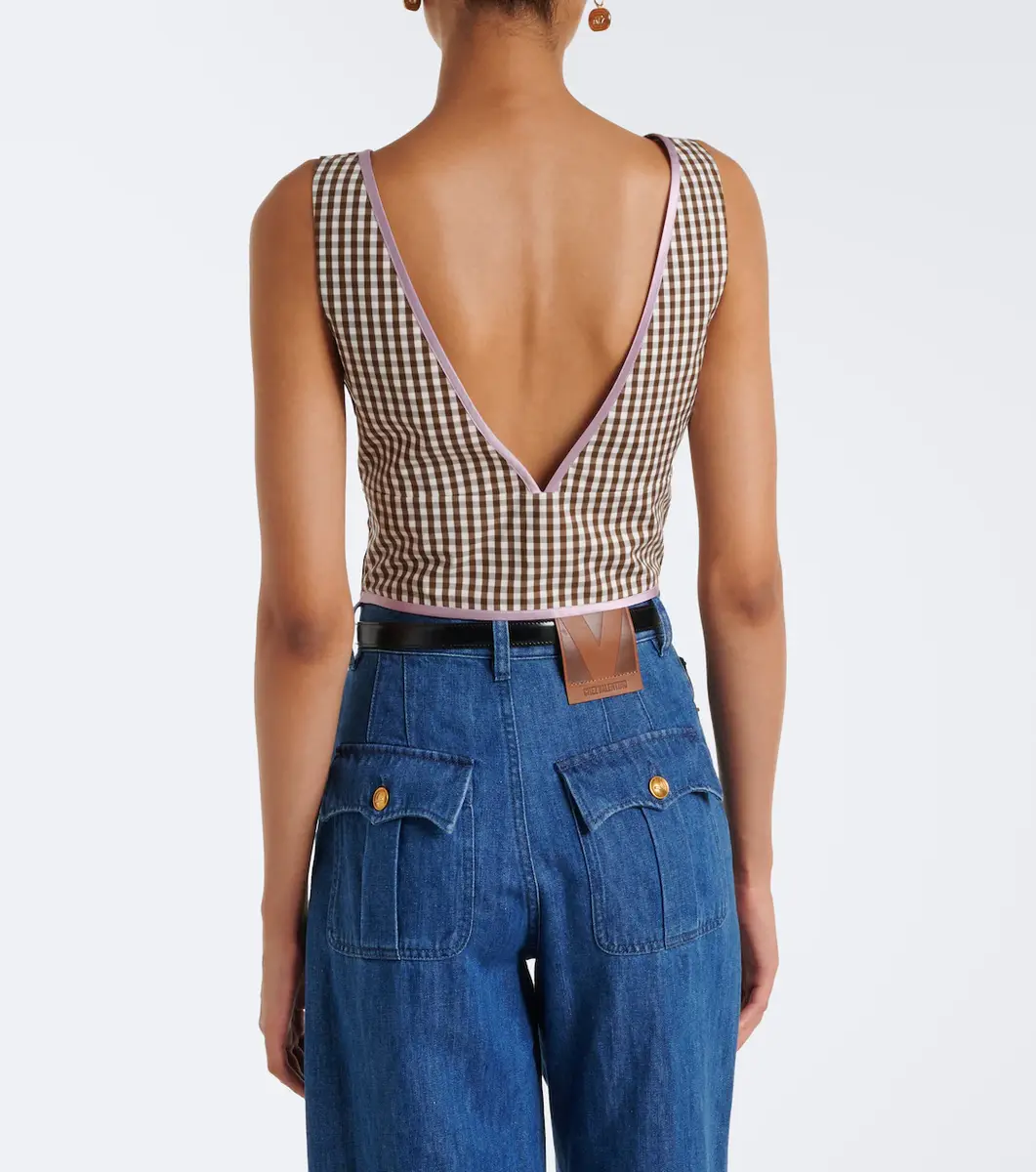 Valentino Garavani Gingham cotton crop top | Thumbnail 4 Valentino Garavani Gingham cotton crop top | Thumbnail 4