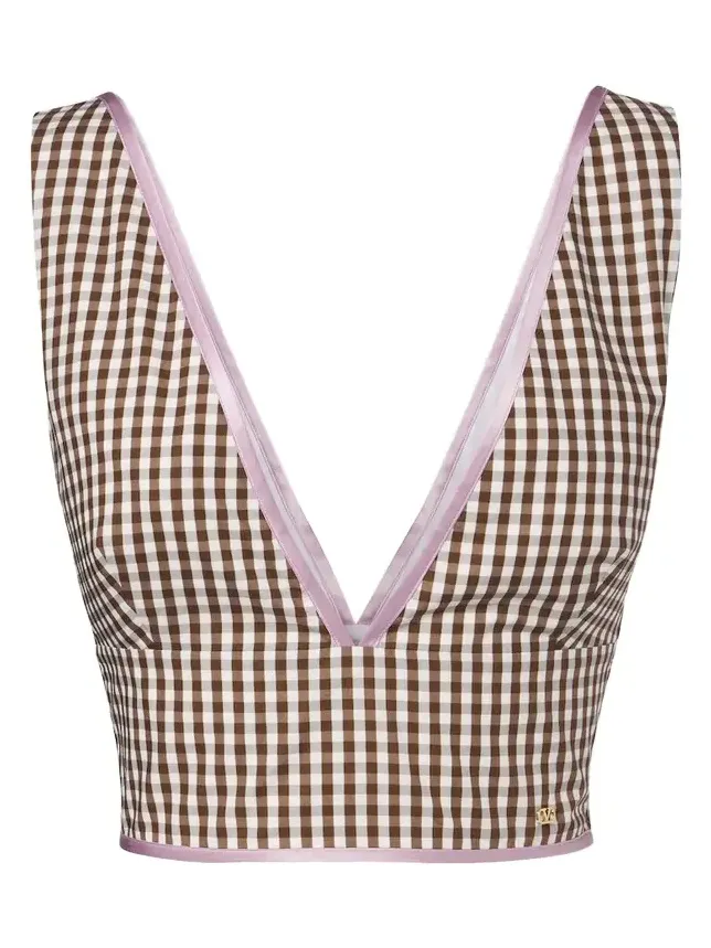 Valentino Garavani Gingham cotton crop top