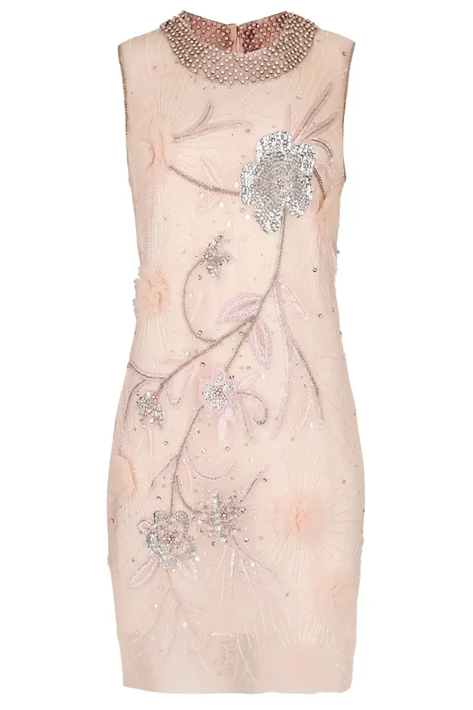 Naeem Khan Sleeveless Beaded Midi Dress