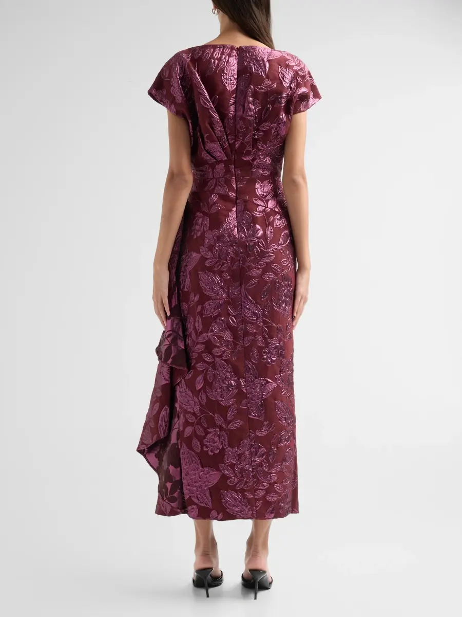 Lela Rose Women's Resort Floral Fil Coupe Wool-Blend Midi Dress | Thumbnail 3 Lela Rose Women's Resort Floral Fil Coupe Wool-Blend Midi Dress | Thumbnail 3