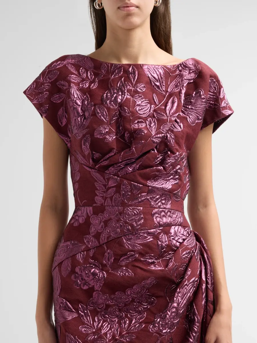Lela Rose Women's Resort Floral Fil Coupe Wool-Blend Midi Dress | Thumbnail 5 Lela Rose Women's Resort Floral Fil Coupe Wool-Blend Midi Dress | Thumbnail 5
